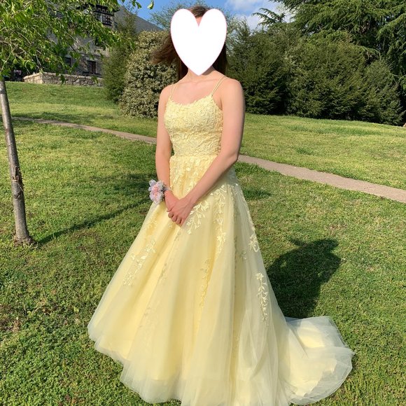 Yellow Sherri Hill Ballgown Prom Dress - Picture 1 of 5